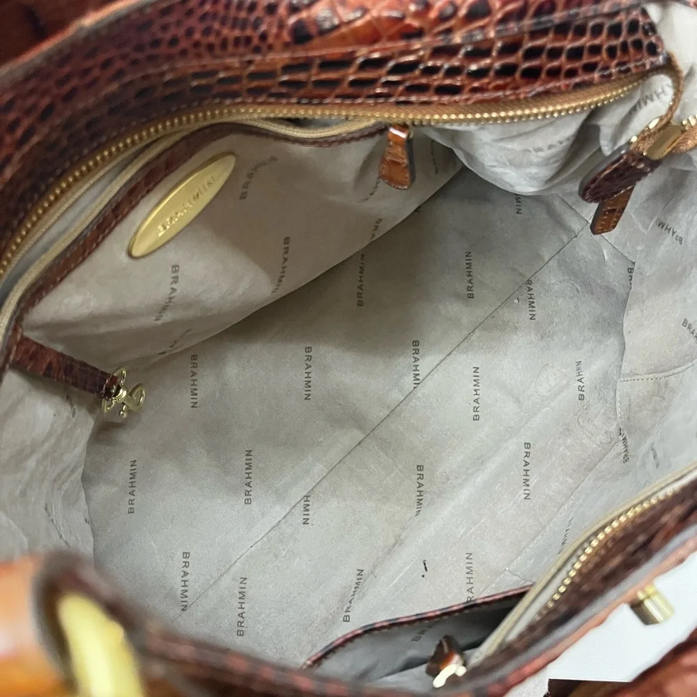 BRAHMIN Melbourne Dagny Elisa Pecan Satchel Tote Shoulder Bag